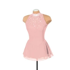 Solitaire Style F22008 Mesh Keyhole Dress- Navy -Graf Store F22008R Blush Pink Bling Front 82951.1656366524
