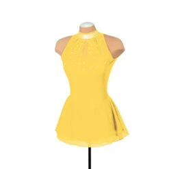 Solitaire Style F22008 Mesh Keyhole Dress- Navy -Graf Store F22008R Yellow Front 600x600 42144.1656366522